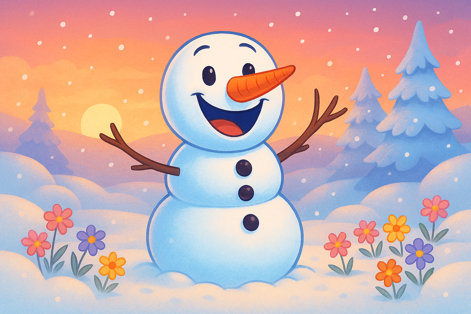 Joyful snowman image